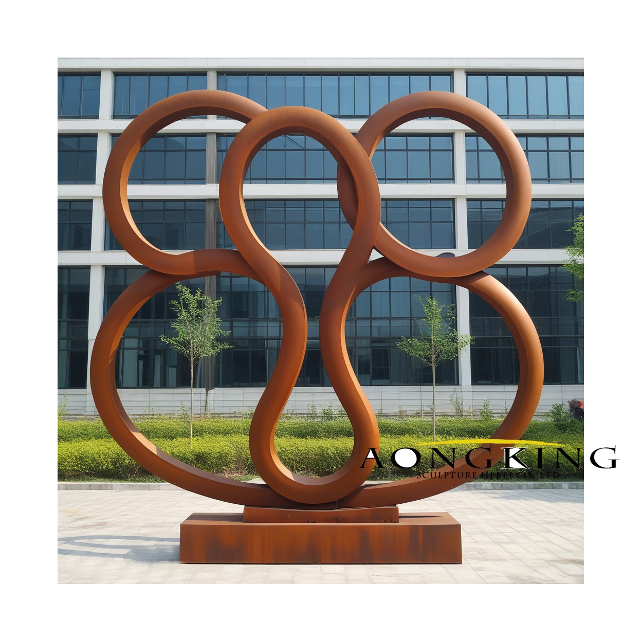 corten steel landscape design sculpture