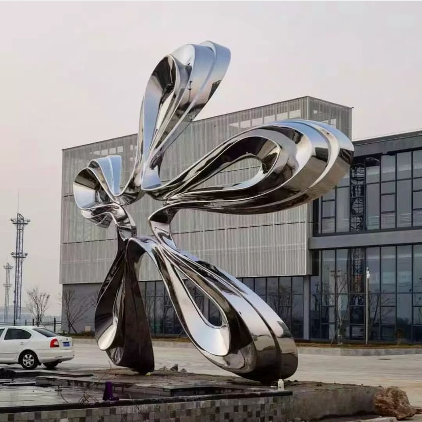 full bloom stainless steel sculptures for sale