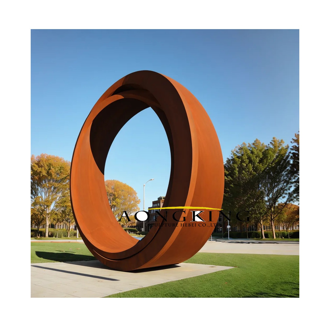 Metal The wheel of The Times sculpture corten steel architecture art