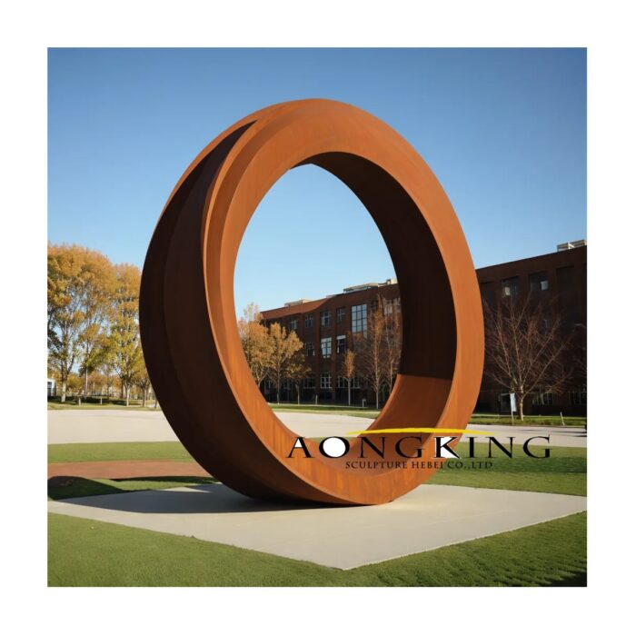 The wheel of The Times sculpture corten steel architecture art design