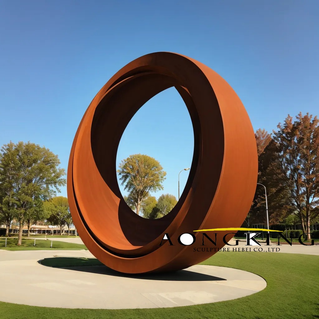 The wheel of The Times sculpture corten steel architecture art