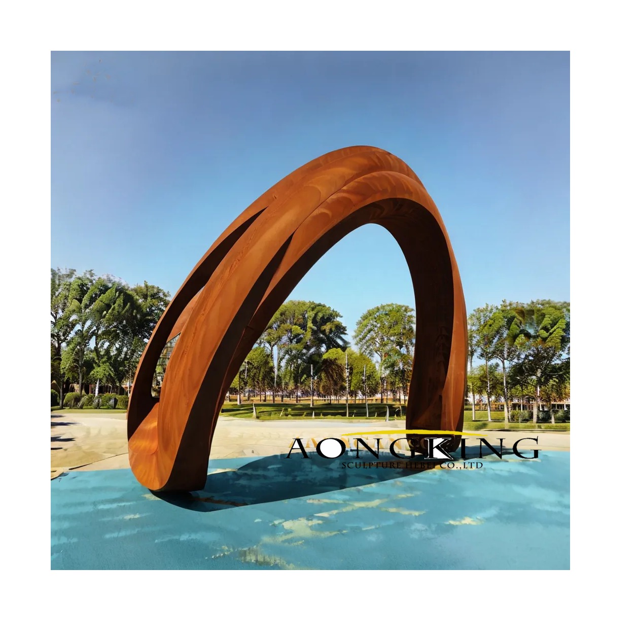 corten steel posts "Sea gate" sculpture