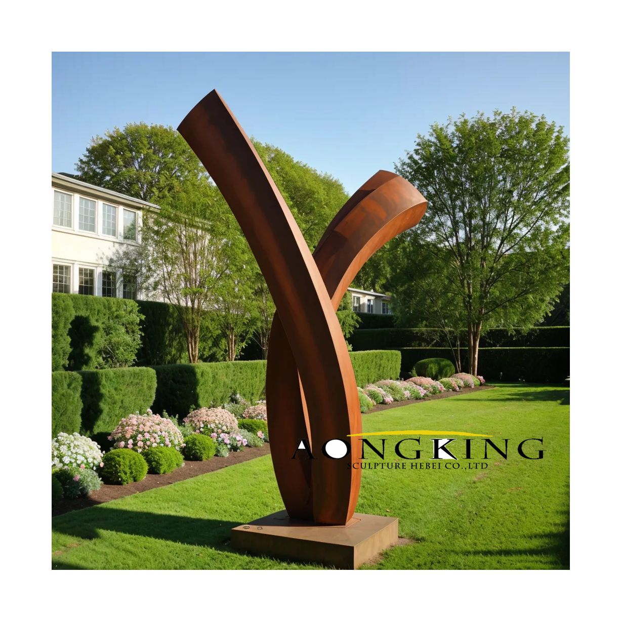 weathering steel tube sculpture